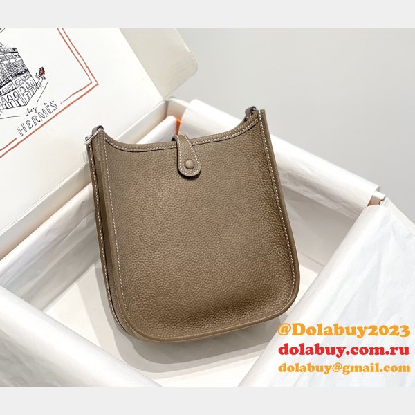 High Quality bag Hermes Evelyne Top Quality Online Store elephant grey