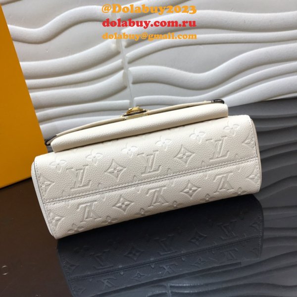 High Quality Louis Vuitton Monogram Empreinte Leather Vavin PM M43931 White Bag Wholesale