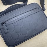 GG Crossbody Cheap Gucci Rubber-effect 771293 Black Bag