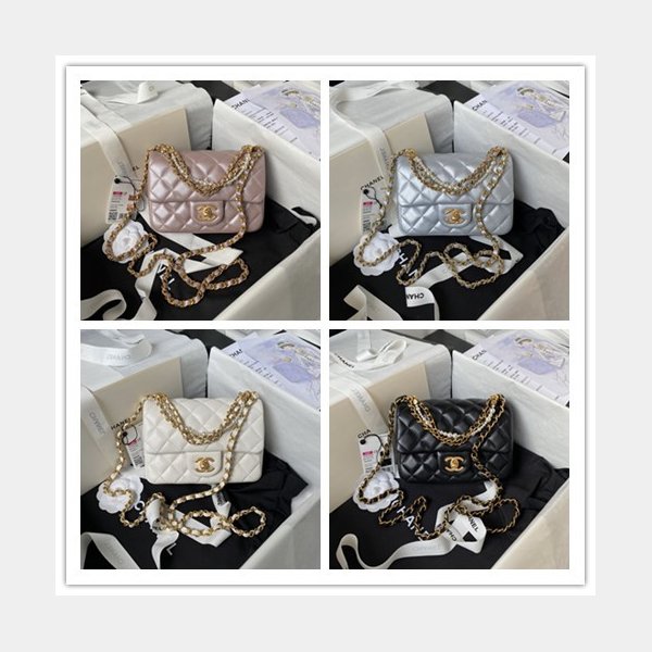 Top Quality CC MINI AS4385 pearl chain BAG 2024