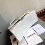 Knockoff Balenciaga White Hourglass Leather Top Handle Bag