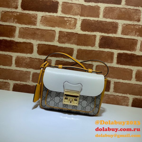 High Quality Gucci Designer 658487 Padlock mini bag in GG Supreme canvas