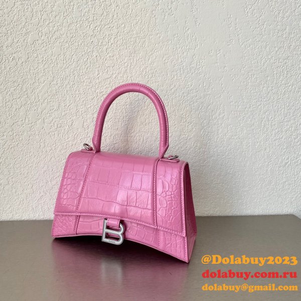 Duplicate Balenciaga Online Store Crocodile Pattern Hourglass 19/23cm Bag