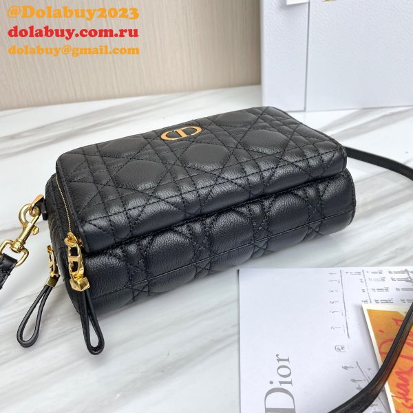 High Quality Dior Caro Bag Brown Supple Cannage Calfskin Fashion