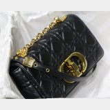 Copy Dior Caro 20cm Bag Black Supple Cannage Calfskin