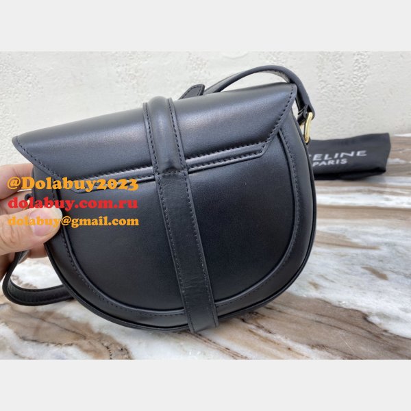 Celine High Quality bag Small Besace 16 Bag Black satinated calfskin