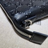 Designer Gucci 7 Star 696009 GG embossed Black messenger bag