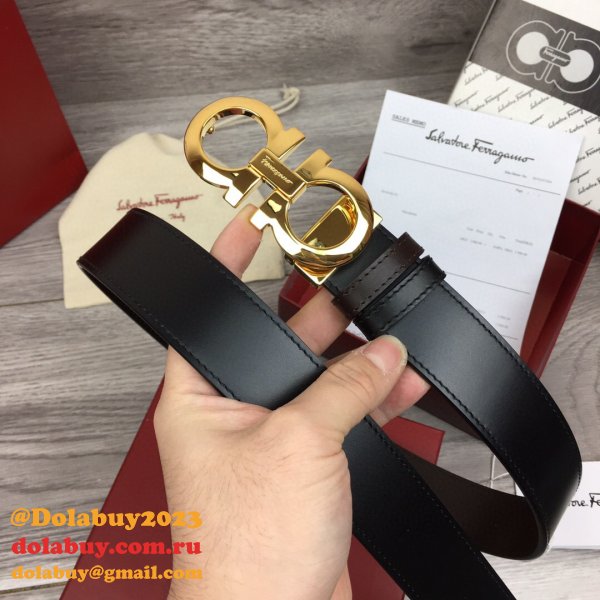 Copy Designer Salvatore Ferragamo 35 mm Black Belts