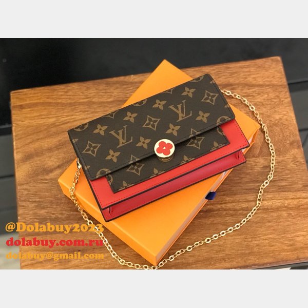 Louis Vuitton AAA+ Flore Chain Wallet Monogram M67405 Brown