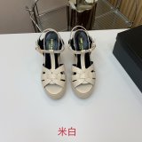 Saint Laurent Wholesale Espadrille Platform Wedge Sandals Heel Shoes