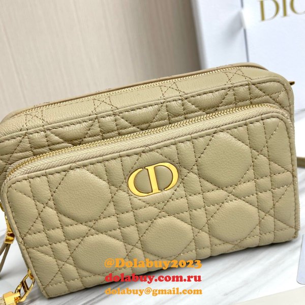 High Quality Dior Caro Bag Brown Supple Cannage Calfskin Fashion