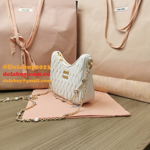 Best 2024 Perfect Miu Miu Matelasse 5BH211 Quality Fake Bag