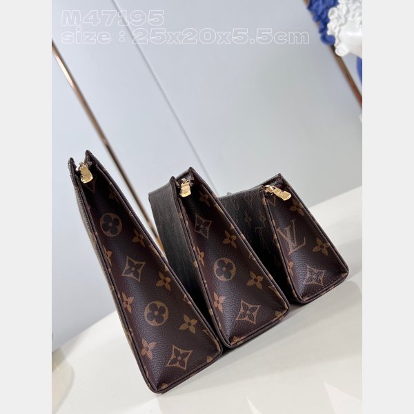 High Quality Trio Toilet Pouch LV M47195 1:1 Mirror Handbags Online Sale