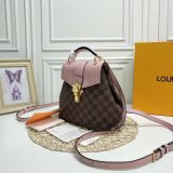 Louis Vuitton Clapton Backpack Damier Ebene N42262 Brown/Pink Copy