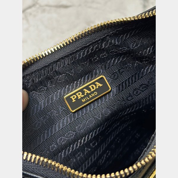 1:1 Clone Prada Fake Handbags Outlet Leather Hobo Re-Edition Online