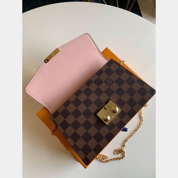 Louis Vuitton N60287 Fake Croisette Chain Wallet Magnolia Pink