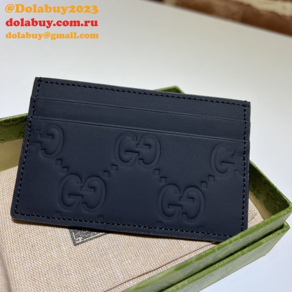 GG Replcia Gucci 771314/771315/780403 Rubber-effect Zip Card Case Wallet UK