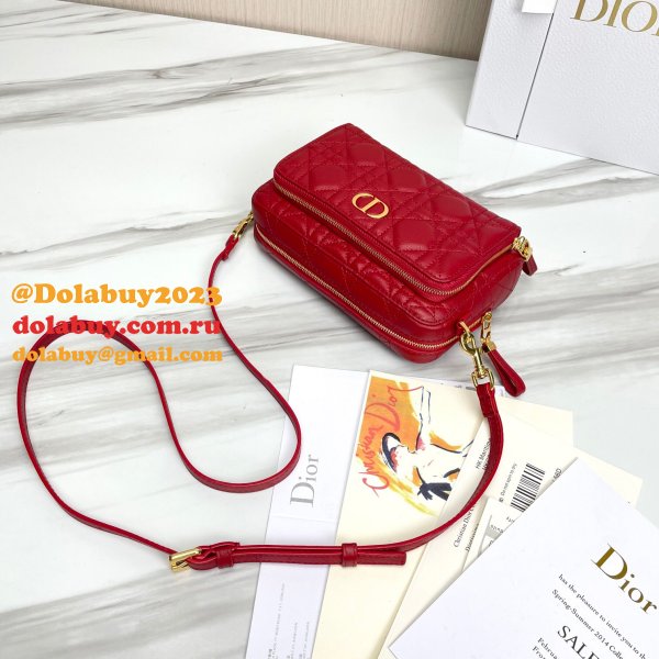 High Quality Dior Caro Bag Brown Supple Cannage Calfskin Fashion