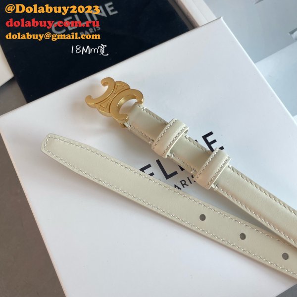 Designer 18mm Dupe Belt White Luxury