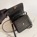 Replica balenciaga shoulder black crocodile embossed box bag