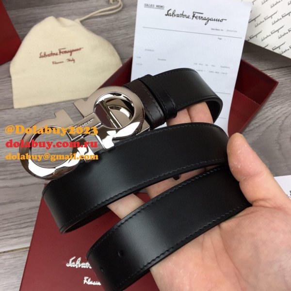 Copy Designer Salvatore Ferragamo 35 mm Black Belts