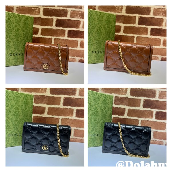 Gucci Our Best Designer 723787 GG Matelassé Chain Wallet