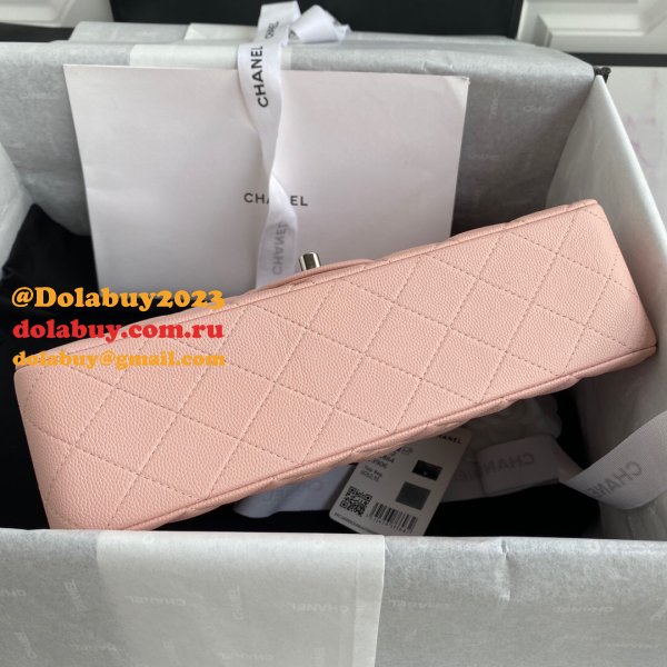 CC Copy 25.5CM Classic Flap Bag Caviar Leather A01112 Pink