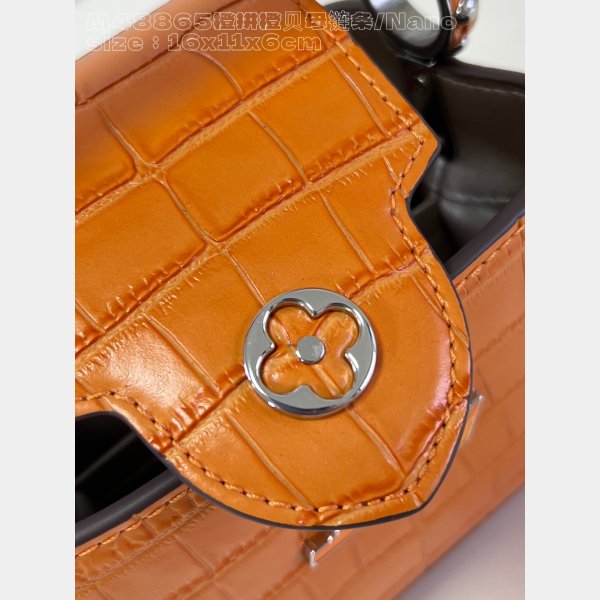 The Knockoff Quality Capucines Louis Vuitton M48865 Orange Chain Fake Bag