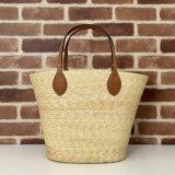 Fashion Medium Straw Tote With Gucci Patch 779530 Inspired Bag