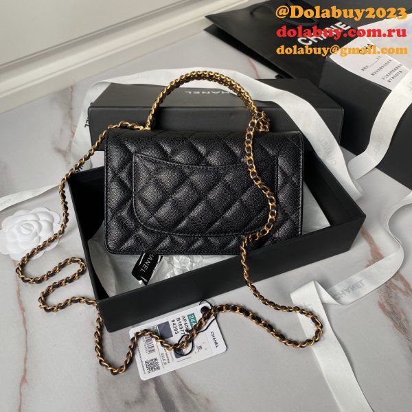 Best Top Wallet On Chain 1:1 Mirror AP4062 Black UK Bag