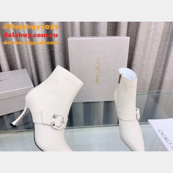 Duplicate Jimmy Choo C Buckle High Heel Ankle Designer Boots