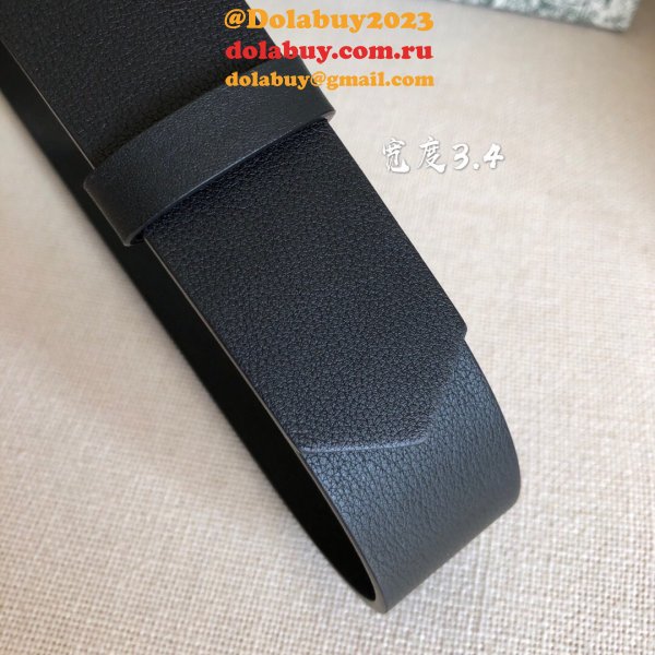 Christian Louboutin High Quality bag 3.4cm Black Spiked Leather Belts