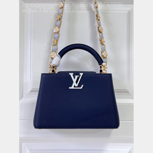 Louis Vuitton M48865 Dark Blue Light Flower Chain Capucines UK Handbag