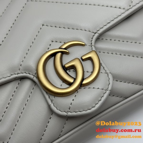 Knockoff Crossbody Gucci Copy 751526 GG Marmont Light-Grey Bag