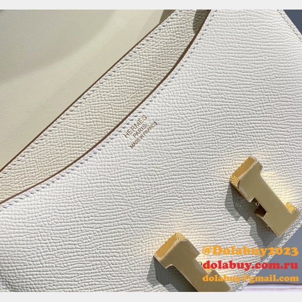 Hermes Constance Bag 18cm Epsom Leather Cream 1:1 Mirror