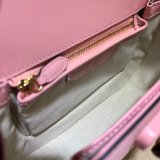 Fashion Gucci Copy 675797 Small top handle pink/green bag with Bamboo