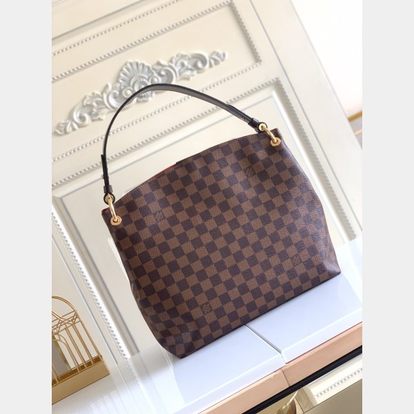 Inspired Louis Vuittons N44044 Graceful PM Damier Ebene in Brown