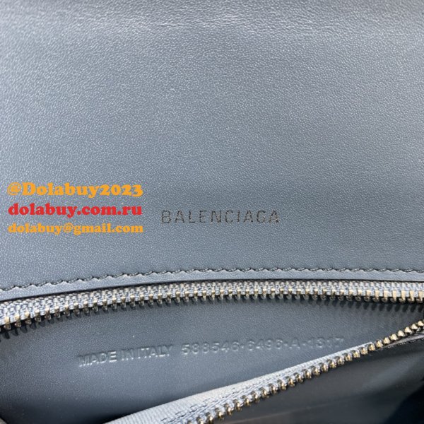 Balenciaga Hourglass New Copy Bag Crocodile Royal Blue