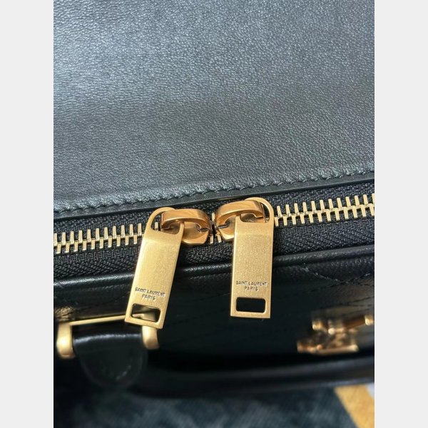 Designer Knockoffs Saint Laurent Lyia Zip Duffle Black 766785 Bag