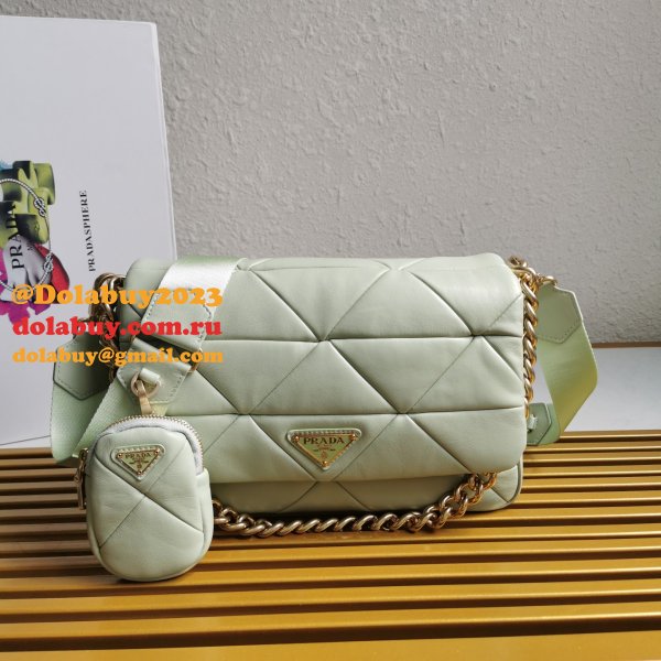 Wholesale Prada Knockoff System nappa leather patchwork bag online