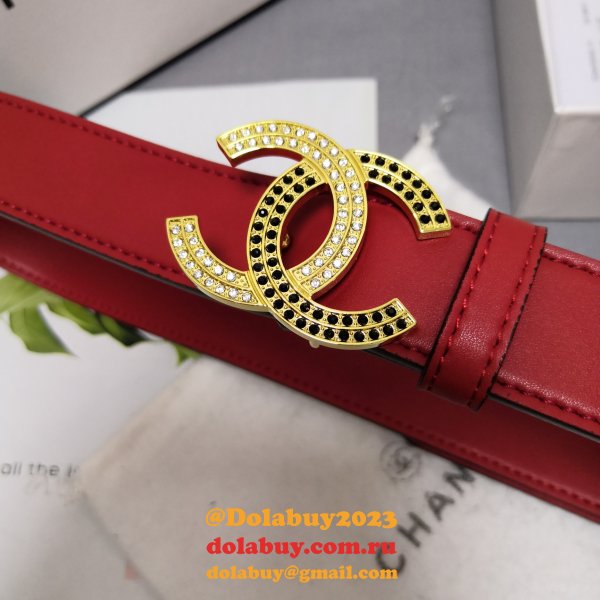 Top Quality Wholesale CC Double C Belt Red Width 3.0cm 1135