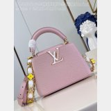 Pink White M48865 Flower Chain Knockoff The Capucines Perfect LV Bag