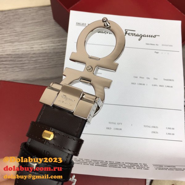 Copy Designer Salvatore Ferragamo 35 mm Black Belts