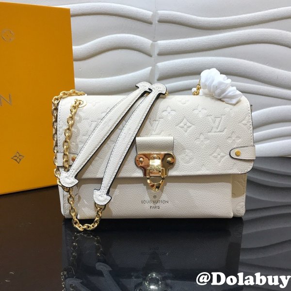 High Quality Louis Vuitton Monogram Empreinte Leather Vavin PM M43931 White Bag Wholesale