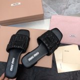 Wholesale High Quality bag Miu Miu Copy Flat Sandals and Slippers Shoes