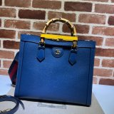 Wholesale Gucci Diana tote bag 678842 blue/black leather from china