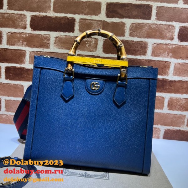 Wholesale Gucci Diana tote bag 678842 blue/black leather from china