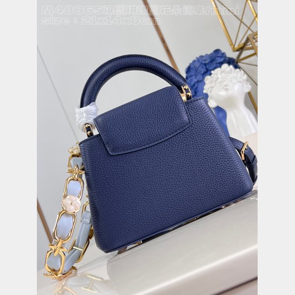 Louis Vuitton M48865 Dark Blue Light Flower Chain Capucines UK Handbag