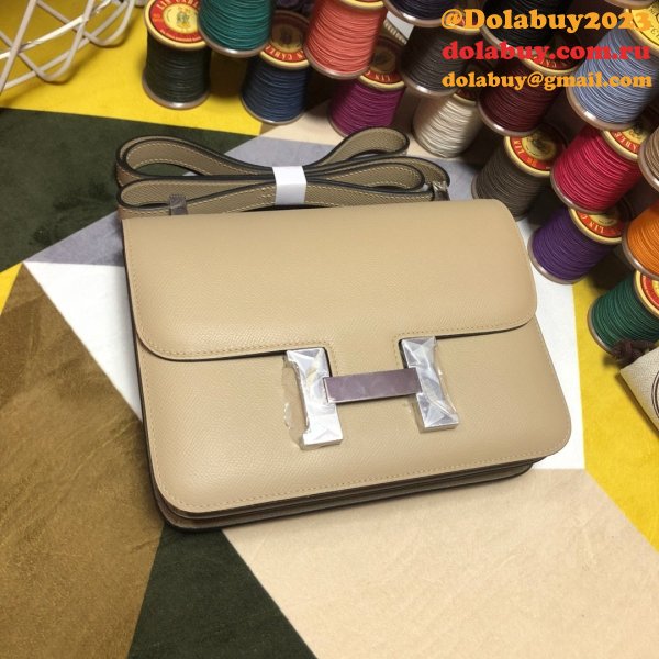 Hermes Constance Bag 23cm Epsom Leather Apricot Copy