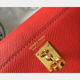 Designer Hermes Red Mini Kelly Handbag Epsom leather